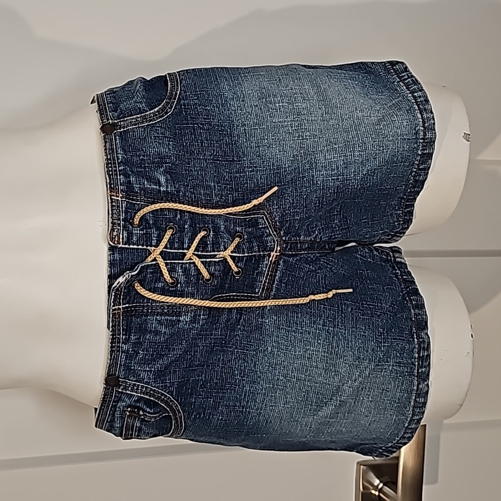 Y2k No Boundaries lace up denim shorts
